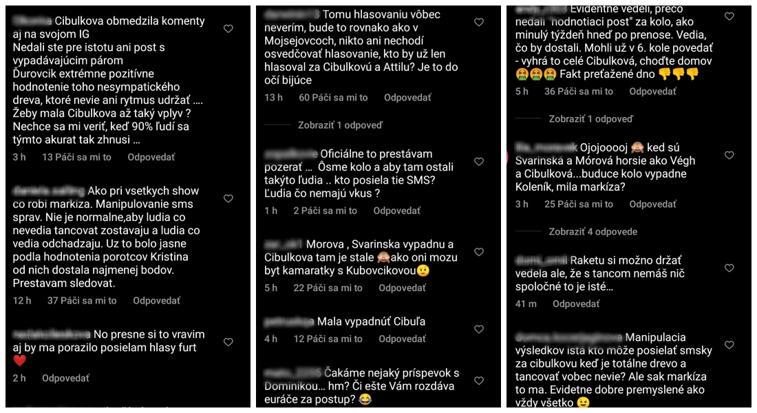 Komentáre po vypadnutí Svarinskej