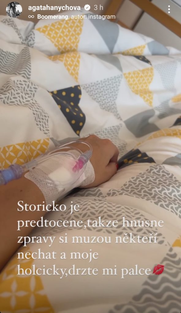 Agáta Hanychová v nemocnici