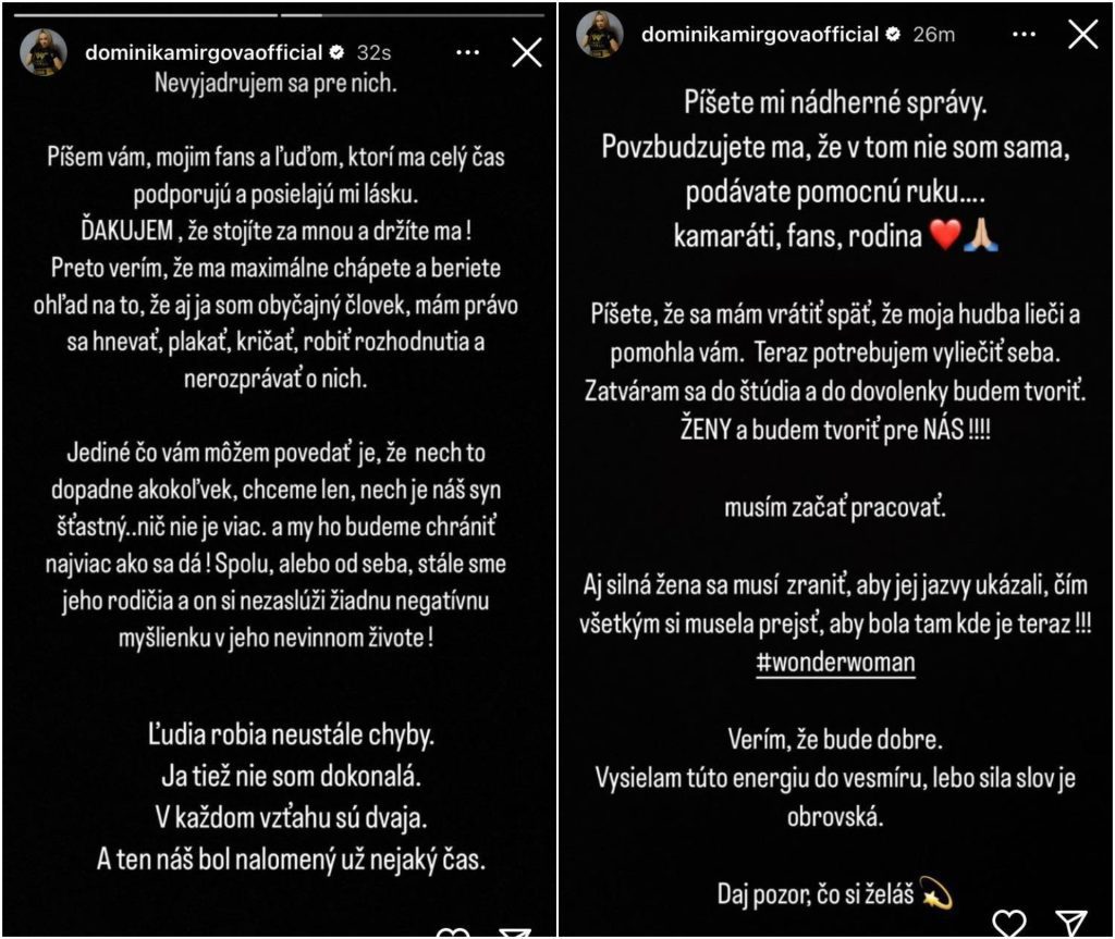Dominika Mirgová vyjadrenie