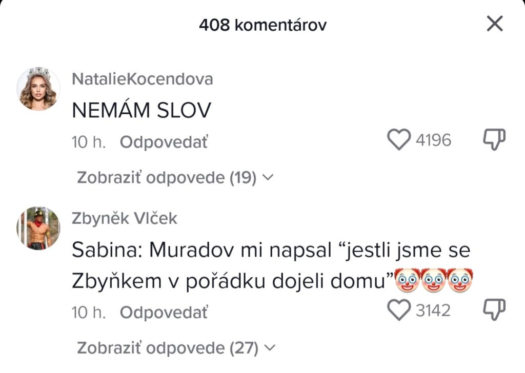 Sabina a Muradov komentáre