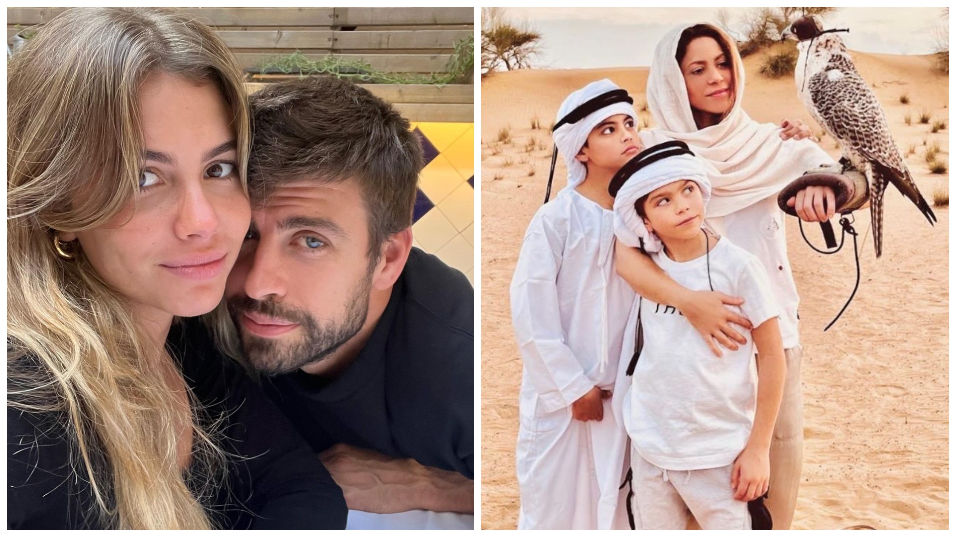 Shakira s deťmi a Piqué s Clarou