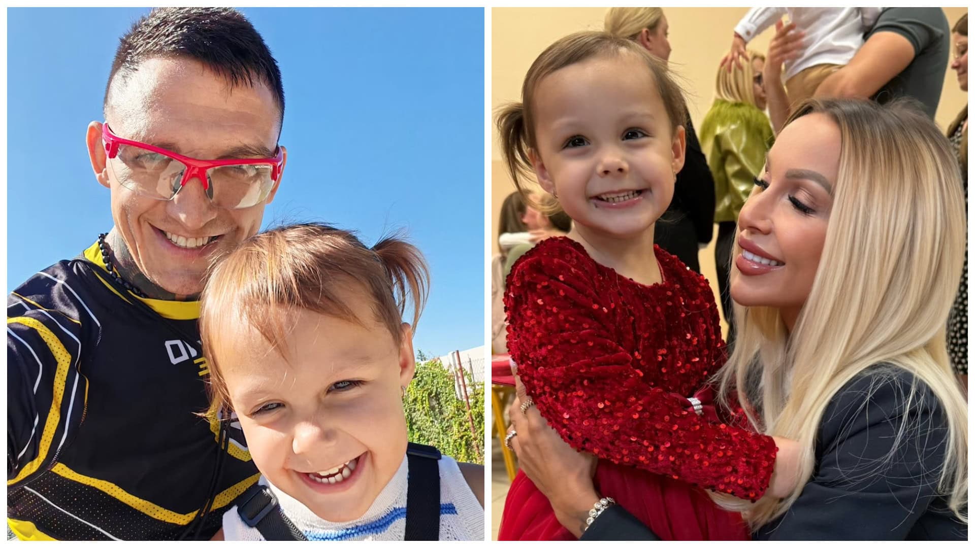 Gábor Boráros a Monika Jákliová s dcérkou